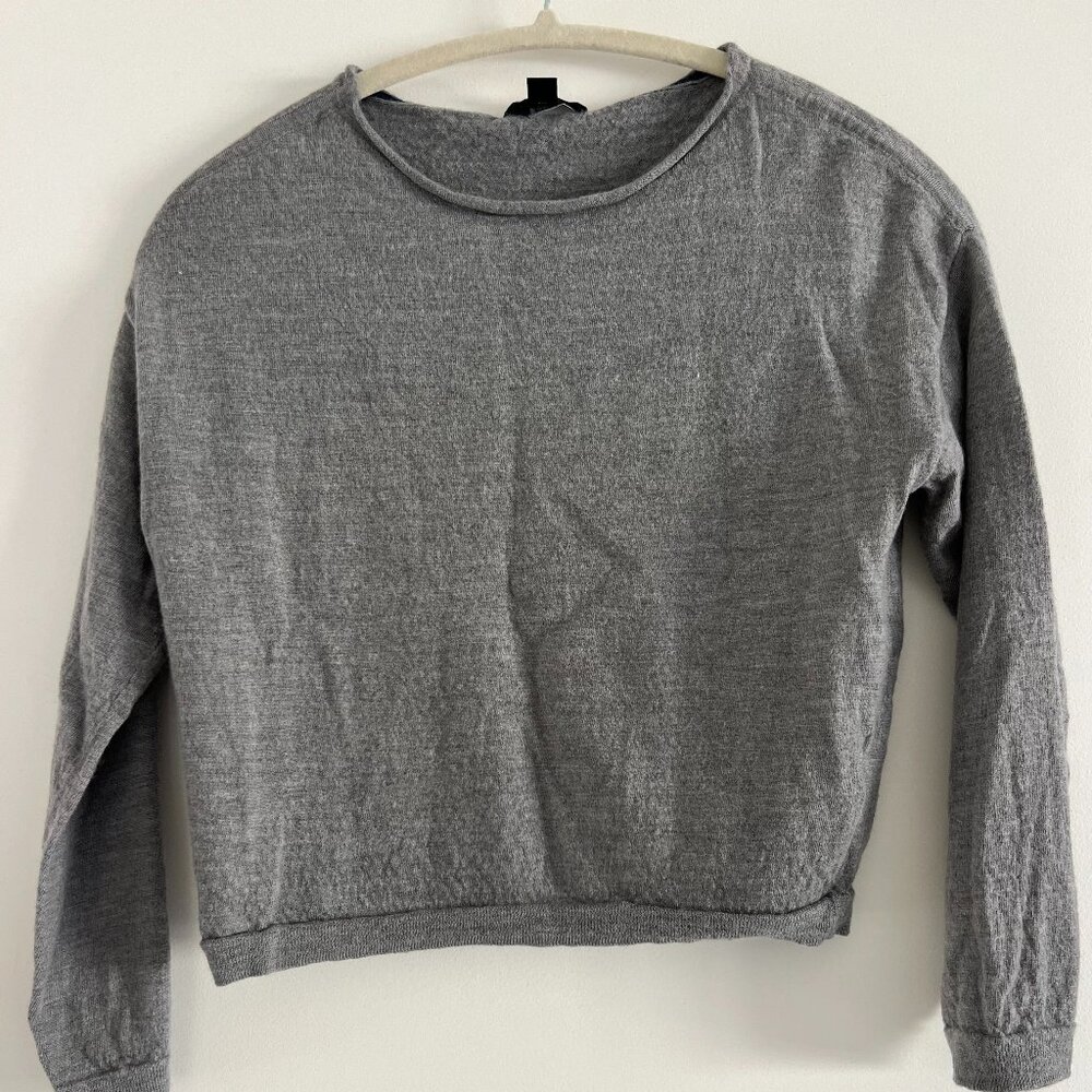 J.Crew Gray Merino Wool Cropped Sweater, size XS